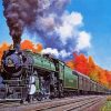 Classic Train In Fall Diamond Painting