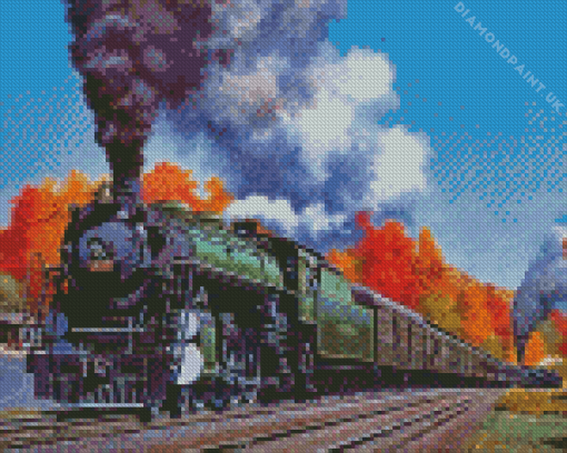 Classic Train In Fall Diamond Painting