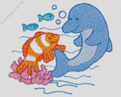 Clownfish And Dolphin Diamond Painting