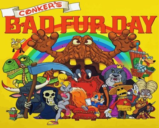 Conkers Bad Fur Day Diamond Painting