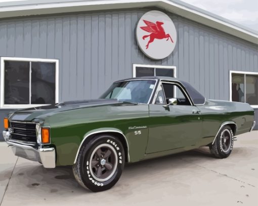 Dark Green SS El Camino Diamond Painting