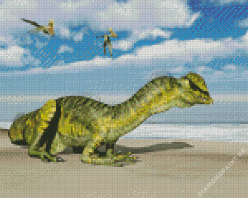 Dilophosaurus And Thalassodromeus Diamond Painting