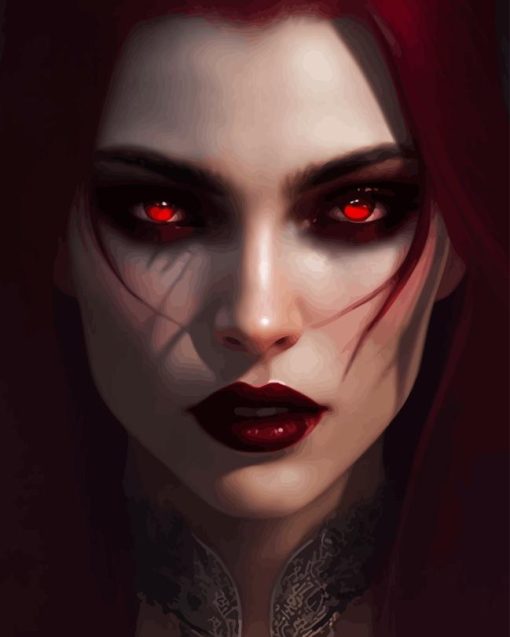 Evil Woman With Red Eyes Diamond Painting