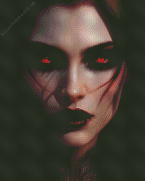 Evil Woman With Red Eyes Diamond Painting