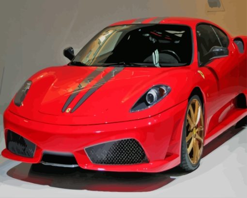 Ferrari F430 Red Black Car Diamond Painting