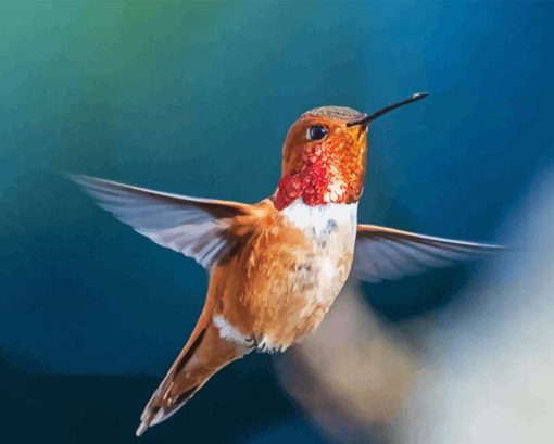 Flying Rufous Hummingbird Diamond Painting