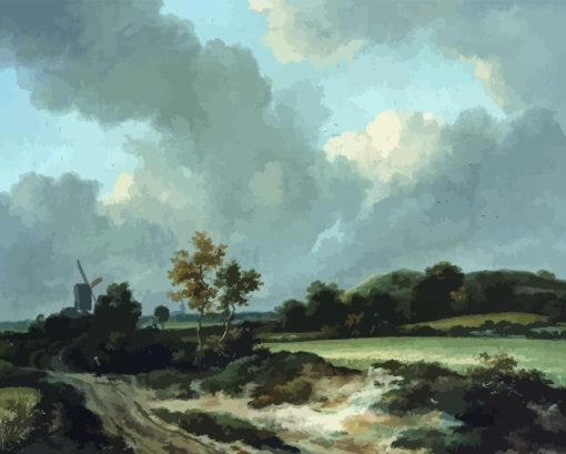 Grainfields By Jacob Van Ruisdael Diamond Painting