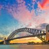 Harbour Bridge Pink Clouds Diamond Painting