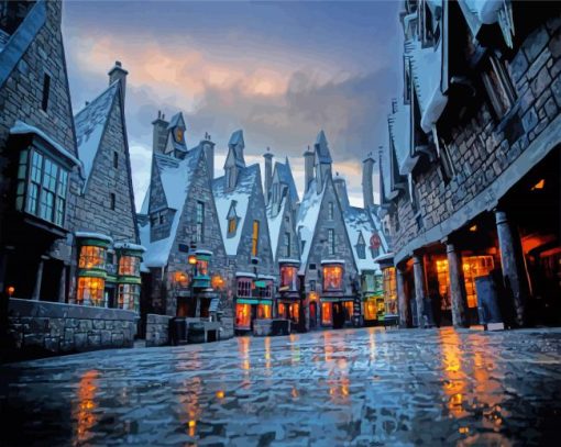 Harry Potter Hogsmeade At Night Diamond Painting