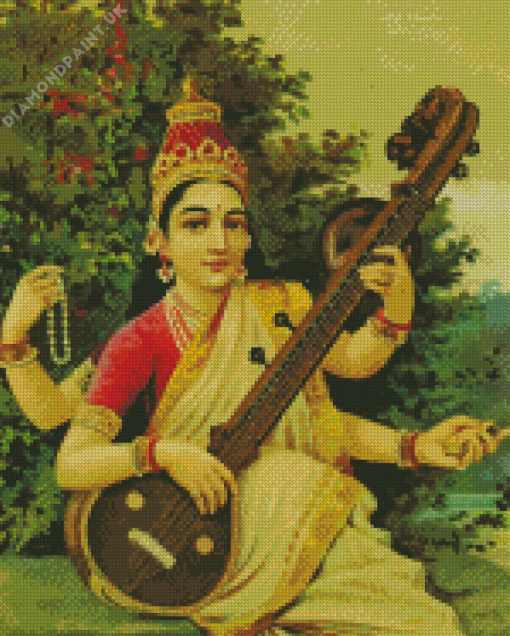 Hindu Saraswati Goddess Diamond Painting