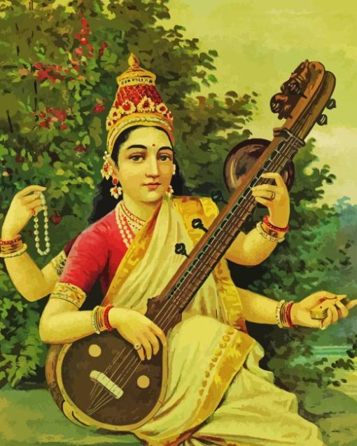 Hindu Saraswati Goddess Diamond Painting