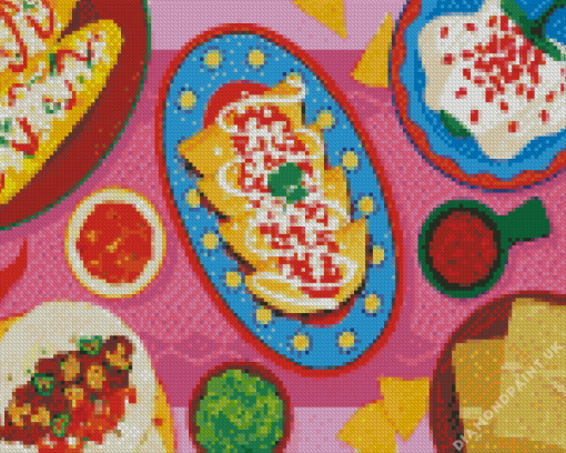 Illustration Mexican Food Diamond Painting