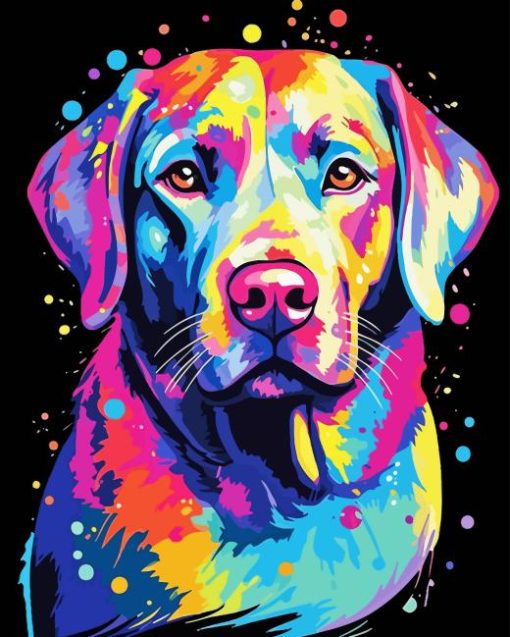 Labrador Splatter Diamond Painting