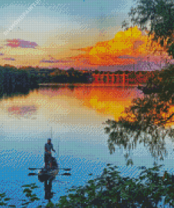 Lady Bird Lake Sunset Diamond Painting