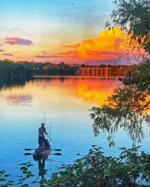 Lady Bird Lake Sunset Diamond Painting