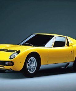 Lamborghini Miura Yellow Car Diamond Painting