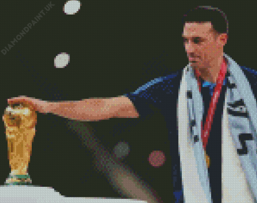 Lionel Scaloni With World Cup Diamond Painting