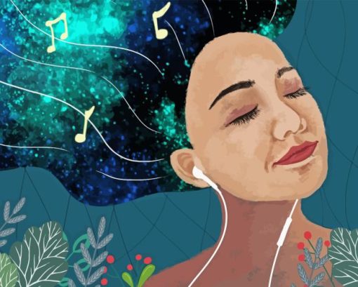 Magical Woman Listening To Music Diamond Painting