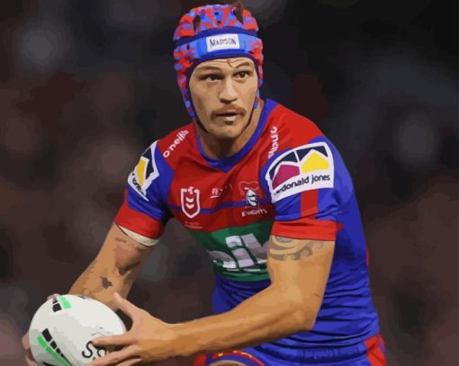 Newcastle Knights Rugby Player Diamond Painting