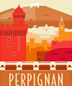 Perpignan Travel Poster Diamond Painting