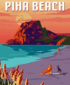 Piha Beach Poster Diamond Painting