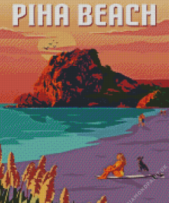 Piha Beach Poster Diamond Painting