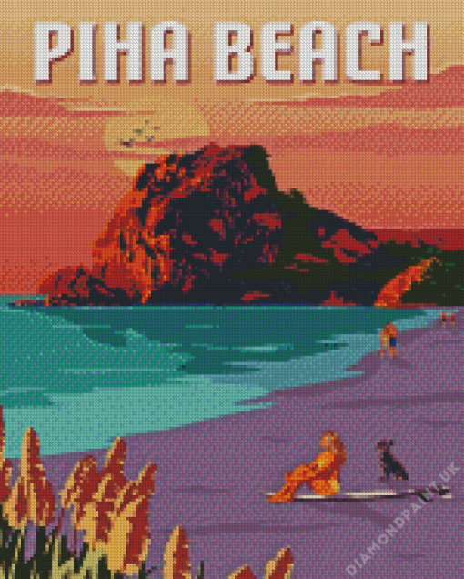 Piha Beach Poster Diamond Painting