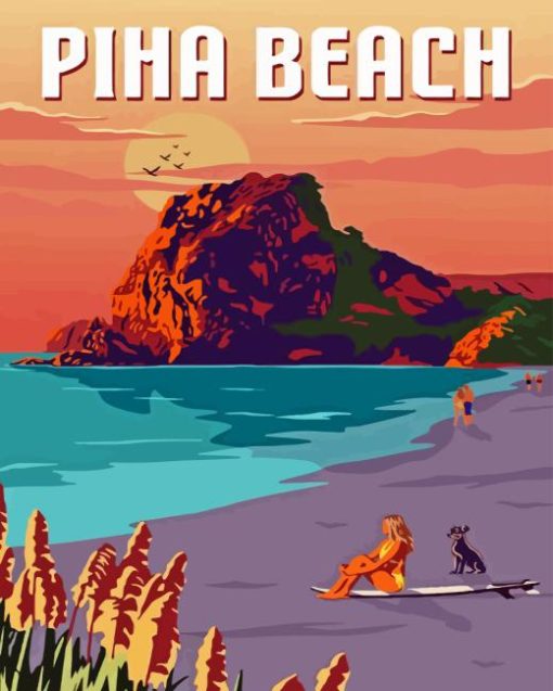 Piha Beach Poster Diamond Painting