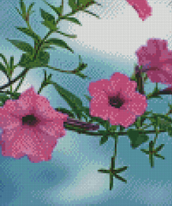 Pink Morning Glory Branch Diamond Painting