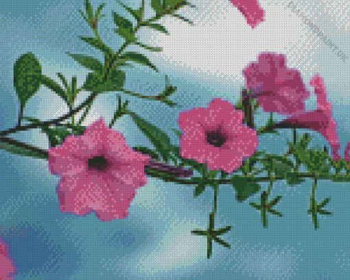 Pink Morning Glory Branch Diamond Painting