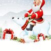 Polar Bears And Santa Claus Diamond Painting