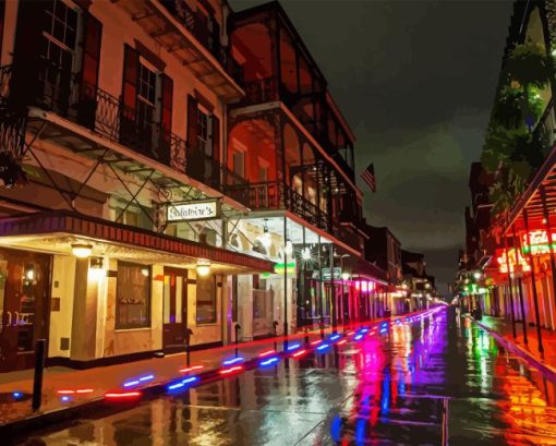 Rain In Bourbon Street Diamond Painting