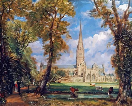 Salisbury Cathedral By Constable Diamond Painting