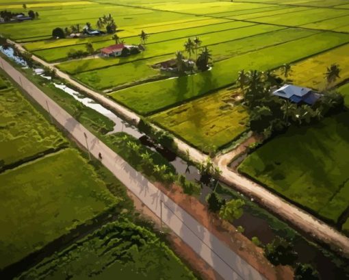 Sekinchan Padi Fields Diamond Painting