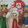 Shetland Ponies In Snow Diamond Painting