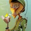 Soldier Monkey Smoking Diamond Painting