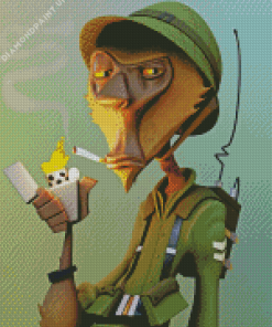 Soldier Monkey Smoking Diamond Painting