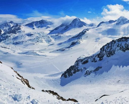 Stubai Glacier Mountain Diamond Painting