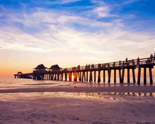 Sunset Naples Pier Diamond Painting