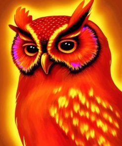 The Orange Owl Diamond Painting