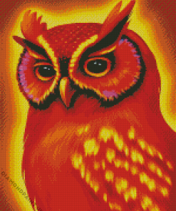 The Orange Owl Diamond Painting