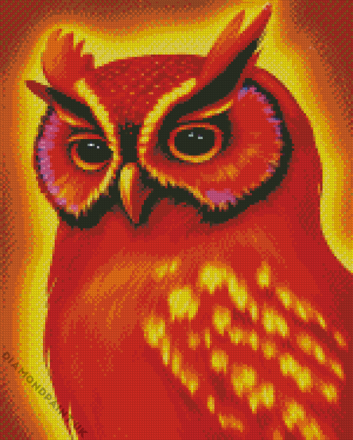 The Orange Owl Diamond Painting