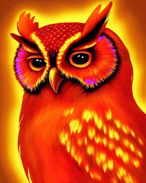 The Orange Owl Diamond Painting