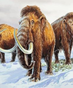 Three Woolly Mammoths Diamond Painting