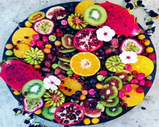 Tropical Fruits Plate Diamond Painting