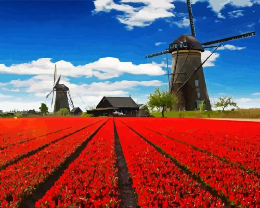 Tulips In Holland Diamond Painting