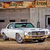 Vintage White 1969 Pontiac Car Diamond Painting