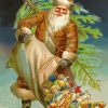 Vintage Santa Clause In Brown Robe Diamond Painting