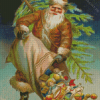 Vintage Santa Clause In Brown Robe Diamond Painting