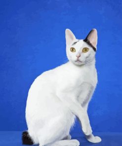 White Japanese Bobtail Diamond Painting